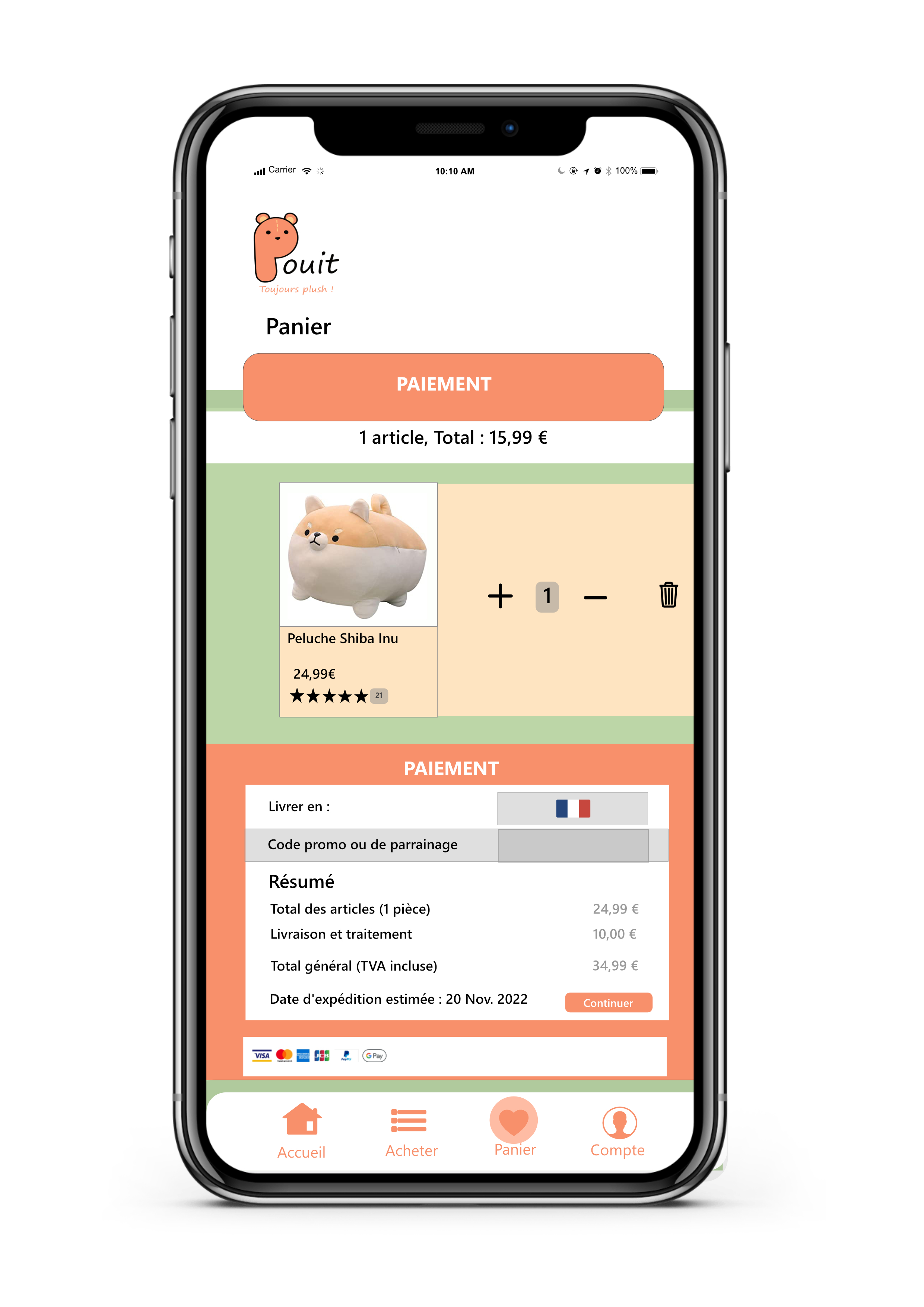 Page de paiement